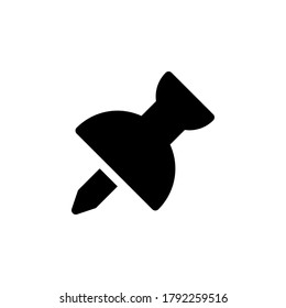 Push pin icon. Symbol vector on white background.