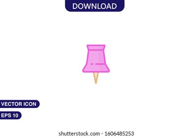 Push pin icon in trendy flat style isolated on white background vector illustration