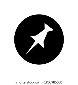 push pin Icon in trendy flat style.  simple design for graphics, logos, websites, social media, UI, mobile apps, EPS10