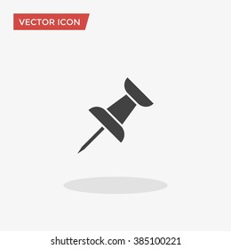 Push Pin Icon in trendy flat style isolated on grey background. Pin symbol for your web site design, logo, app, UI. Vector illustration, EPS10.