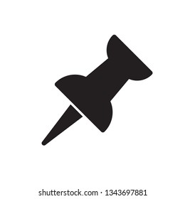 Push pin icon in trendy glyph style design. Vector graphic illustration. Push pin icon for website design, logo, and ui. Vector file. EPS 10.