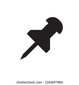 Push pin icon in trendy glyph style design. Vector graphic illustration. Push pin icon for website design, logo, and ui. Vector file. EPS 10.