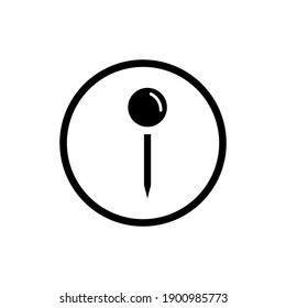 Push Pin Icon in trendy outline style.  simple design for graphics, logos, websites, social media, UI, mobile apps, EPS10