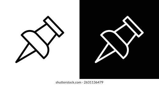 Push pin icon vector collection. vector sign illustration