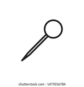 Push pin icon vector flat style 