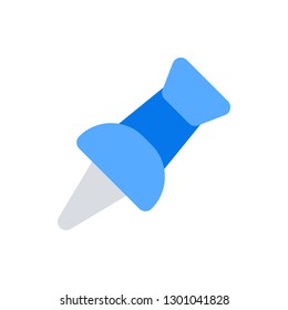 Push Pin Icon Vector Illustration in Flat Style for Any Purpose