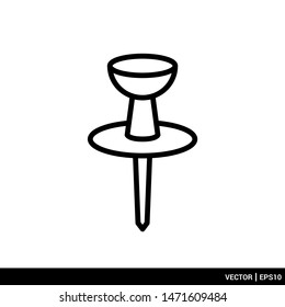 Push pin icon vector illustration logo template. EPS 10