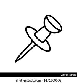 Push pin icon vector illustration logo template. EPS 10