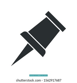 Push pin icon vector illustration logo template for many purpose. Isolated on white background.