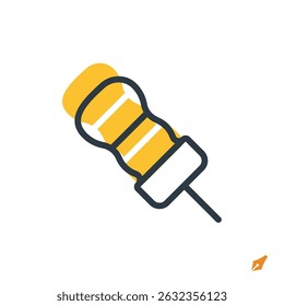ícone de pin push ilustração vetorial. símbolo de pin push isolado no fundo branco