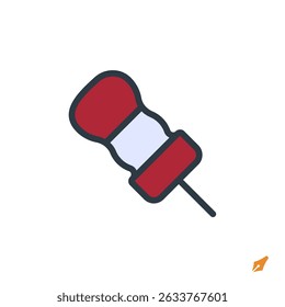 ícone de pin push ilustração vetorial. símbolo de pin push isolado no fundo branco