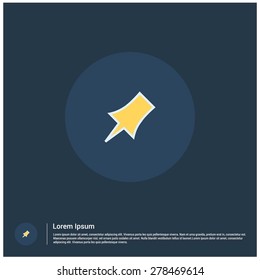push pin icon, vector illustration. Flat design style