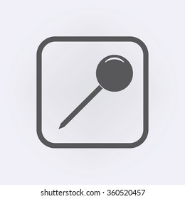 Push pin icon . Vector illustration