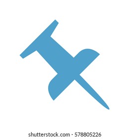 push pin icon, vector illustration. Flat design style