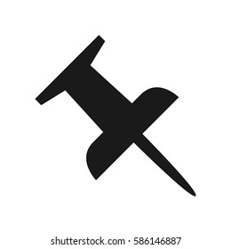 push pin icon, vector illustration. Flat design style