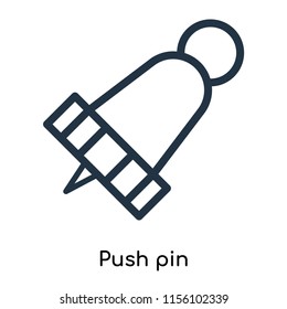 Push pin icon vector isolated on white background, Push pin transparent sign , thin symbols or lined elements in outline style
