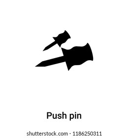 Push pin icon vector isolated on white background, logo concept of Push pin sign on transparent background, filled black symbol