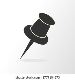 icono del pasador de empuje Diseño plano del vector