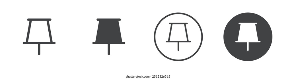 Push pin icon Vector logo outline