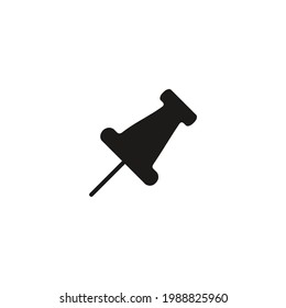 Empujar el vector de icono del pin sobre un fondo blanco