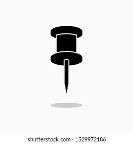 Push Pin Icon - Vector, Sign and Symbol for Design, Presentation, Website or Apps Elements.