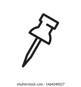 Push pin icon vector. Pin icon symbol. Simple design style on white background.