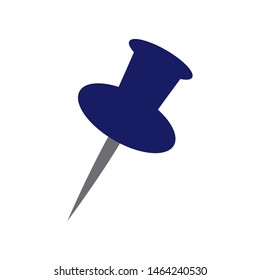 Push pin icon vector. Pin icon symbol. Simple design style on white background.