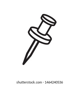 Push pin icon vector. Pin icon symbol. Simple design style on white background.