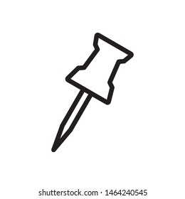 Push pin icon vector. Pin icon symbol. Simple design style on white background.