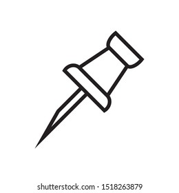 push pin icon vector symbol template
