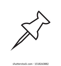 push pin icon vector symbol template
