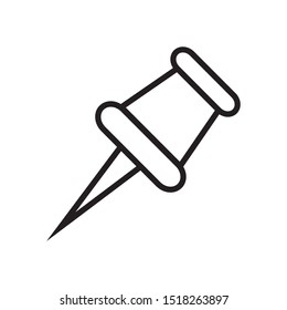 push pin icon vector symbol template