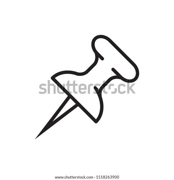 Push Pin Icon Vector Symbol Template Stock Vector Royalty Free