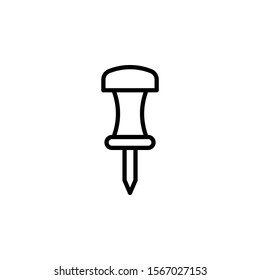 Push pin icon vector. Trendy flat push pin icon from geometry collection isolated on white background. Vector illustration can be used for web and mobile graphic design, logo, eps10

