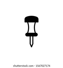 Push pin icon vector. Trendy flat push pin icon from geometry collection isolated on white background. Vector illustration can be used for web and mobile graphic design, logo, eps10
