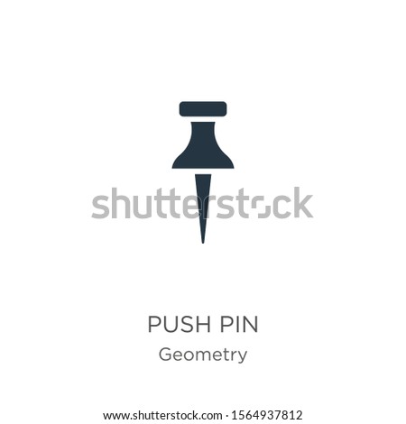Push pin icon vector. Trendy flat push pin icon from geometry collection isolated on white background. Vector illustration can be used for web and mobile graphic design, logo, eps10