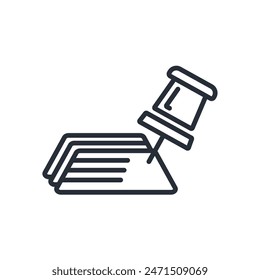 push pin icon. vector.Editable stroke.linear style sign for use web design,logo.Symbol illustration.