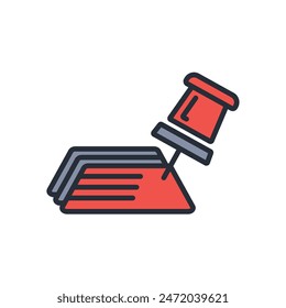push pin icon. vector.Editable stroke.linear style sign for use web design,logo.Symbol illustration.