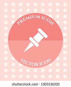 Push Pin Icon for Web. Application, Software & Graphic Design.