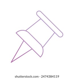 push pin icon with white background vector stock illustration
