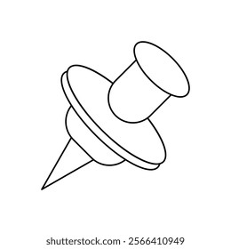 Push Pin icon with white background vector stock illustration