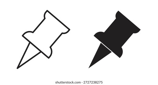Pin-Symbol-Symbol drücken. Vektorgrafik-Paket für Apps und Designs