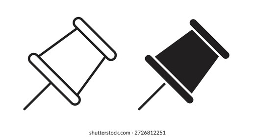 Coleção de vetores de ícones de pin push para designs da Web. ícones planos