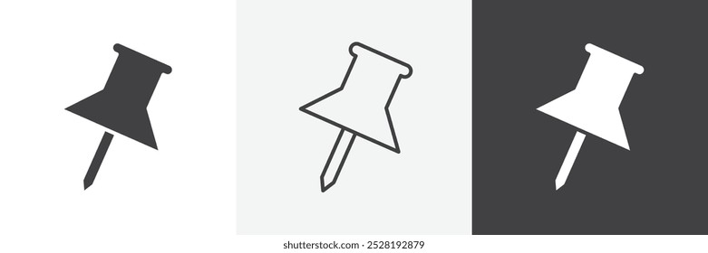 Push Pin icon.Trendy moderna ilustração vetorial linear plana no fundo branco.