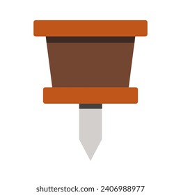 Pin de inserción ilustrado sobre fondo blanco