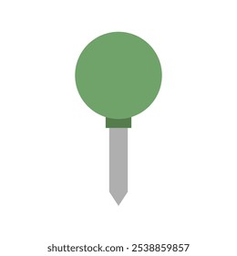 Push pin ilustrado sobre fondo blanco