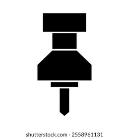 Push pin illustrated on white background