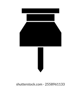 Push pin illustrated on white background