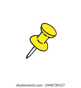 Push Pin illustration, Drawing pin line art, pin icon