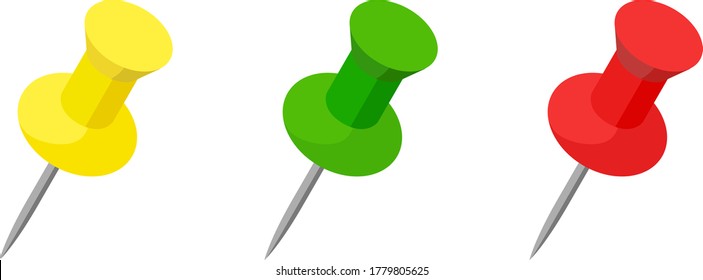 Push pin illustration material, Color variations